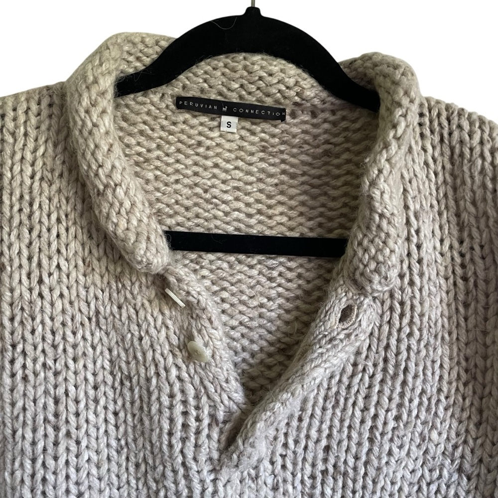 Peruvian Connection Wool Cream Roll-neck Sweater - Picture 2 of 11